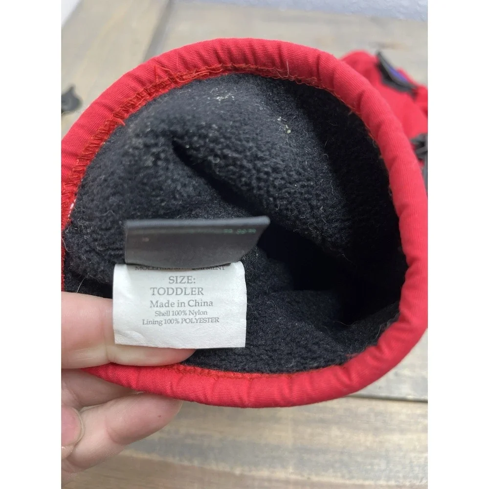 Toddler snow winter booties Molehill‎ Insulated covers red